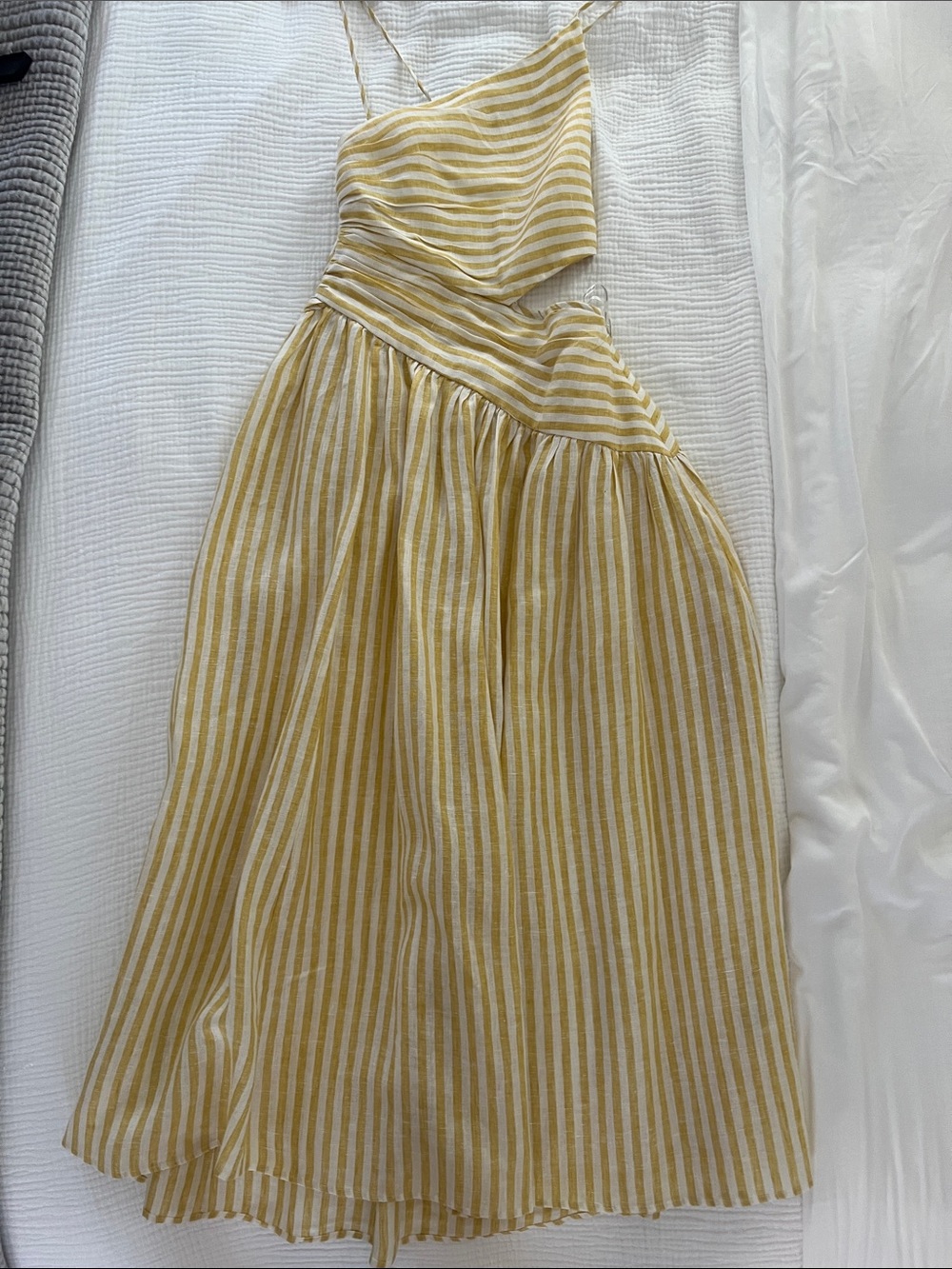 Zimmermann Yellow and White Striped Backless Maxi Dress - Picture 6 of 6